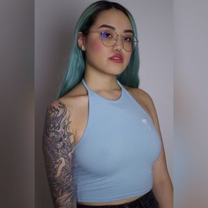 Blue Palm Tree Halter